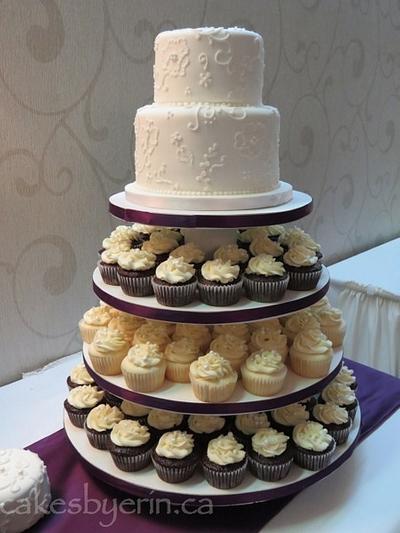 Elegant White Pear Wedding Cupcake Tower - Cake by erinCA