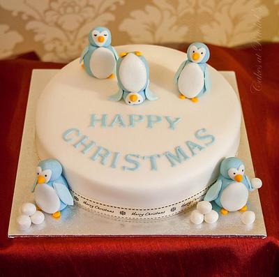 Little Penguin Christmas Cake - Cake by CakesAtRachels