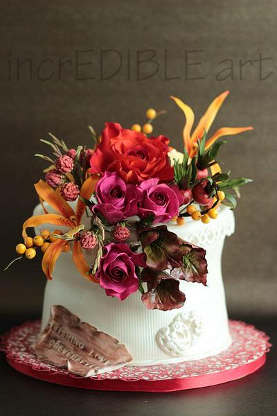 Vivid Colours of Nature- Wedding cake - Cake by Rumana Jaseel
