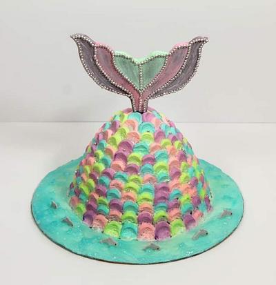 Mermaid Theme Eggless Pineapple Fresh Cream Cake - Cake by Shilpa Kerkar