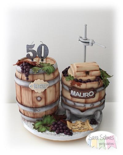 Barrel & grapes press cake - Cake by Sara Solimes Party solutions