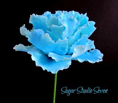 Blue Sugar Peony - Cake by JulesCarter
