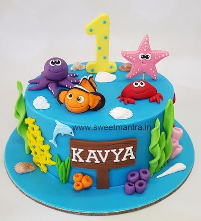 1st birthday Underwater cake - Cake by Sweet Mantra Homemade Customized Cakes Pune