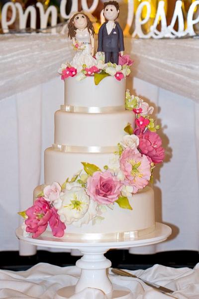My second ever wedding cake - Cake by Tina