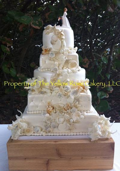 Seaside Wedding - Cake by The Yellow Rose Cakery, LLC