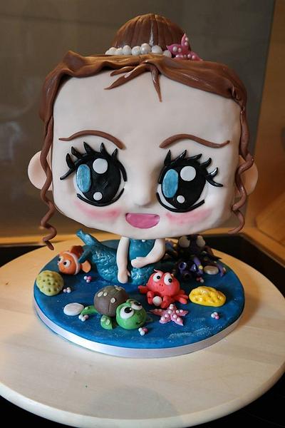 chibi mermaid birthday cake - Cake by Tina