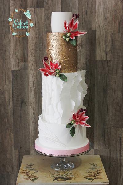 Clematis Wedding Cake - Cake by The Velvet Cakes