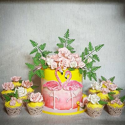 Flamingo cake - Cake by The Custom Piece of Cake