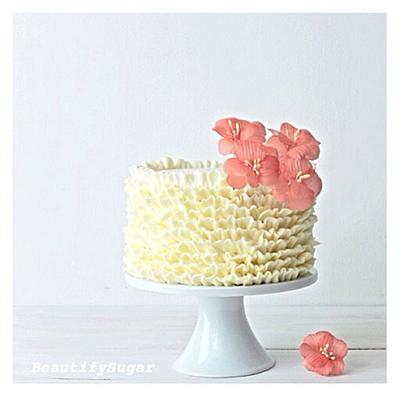BC ruffles & wafer paper flowers  - Cake by Audrey