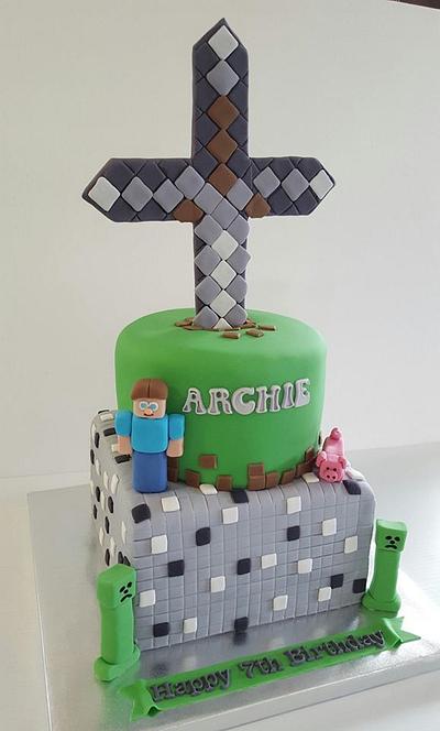 Minecraft Sward Cake - Cake by Creative Cakes - Deborah Feltham