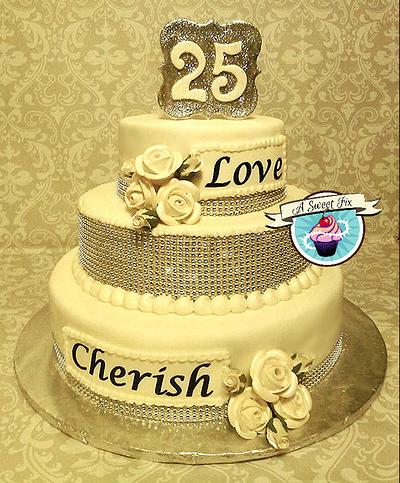 Silver & Sparkle Anniversary - Cake by Heather Nicole Chitty