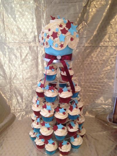 Claret and blue BFC wedding cake - Cake by For goodness cake barlick 
