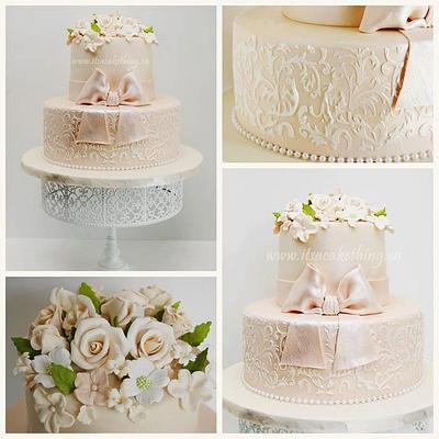 Floral Stenciled beauty! - Cake by It's a Cake Thing 