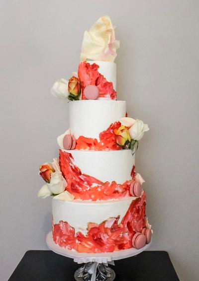 Painted Buttercream Wedding Cake - Cake by Edible Sugar Art