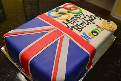British flag/Olympic cake  - Cake by Cakesbylala