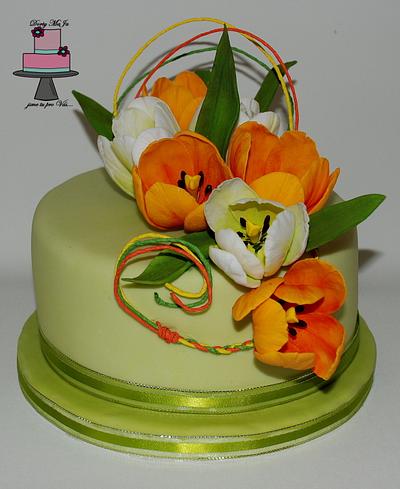 cake with tulips - Cake by Marie