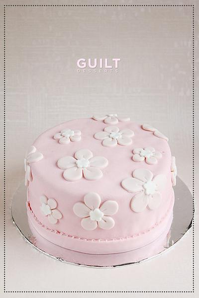 Pink Flower Birthday Cake - Cake by Guilt Desserts