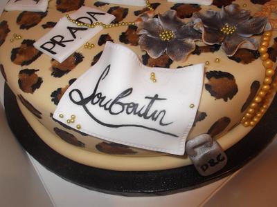 Designer leopard print  - Cake by Tracey