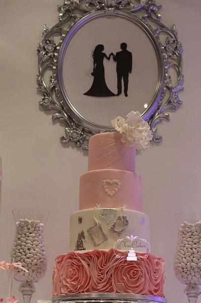 Ruffle Roses Wedding Cake - Cake by Fem Cakes