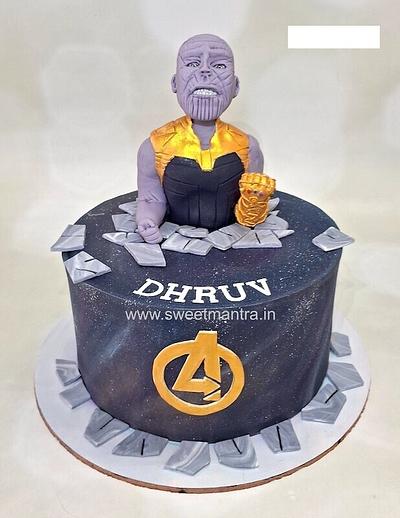 Cake with 3D Thanos figure - Cake by Sweet Mantra Homemade Customized Cakes Pune