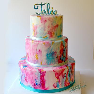 Painted Birthday Cake - Cake by Tammy Youngerwood