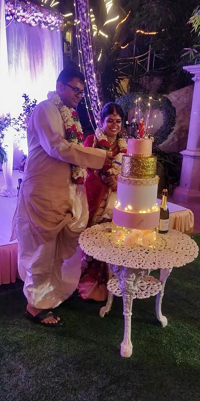Wedding Cake for a Bengali bride and groom. - Cake by GiggleBellies