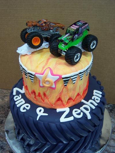 monster trucks - Cake by kathy 