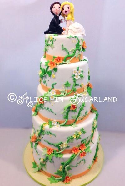 5-tier Floral Wedding - Cake by Chicca D'Errico