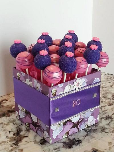 Pink and Purple cake pops - Cake by Enza - Sweet-E