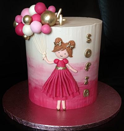 Girl and balloons - Cake by OSLAVKA