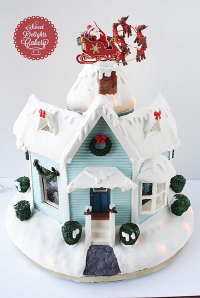 T'was The Night Before Christmas Gingerbread House II - Cake by Sweet Delights Cakery