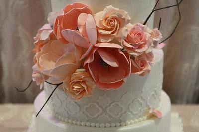 Coral glam - Cake by Sugarcafe