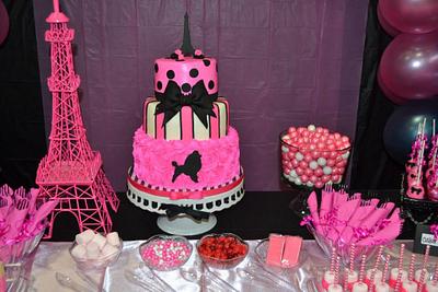 Paris Poodle Themed Birthday CAke - Cake by Christie's Custom Creations(CCC)