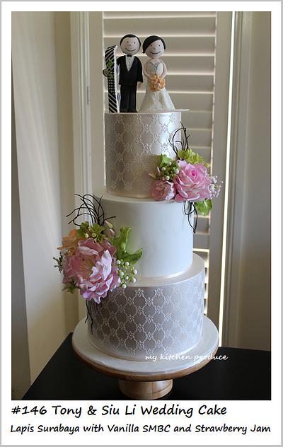 Pink and Champagne Wedding - Cake by Linda Kurniawan