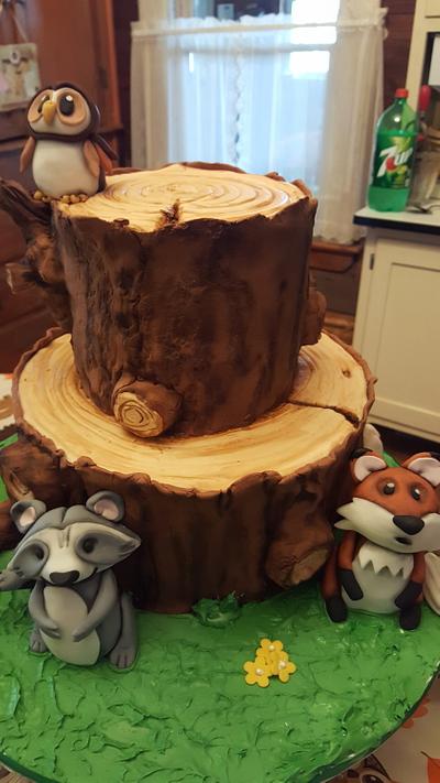 Woodland baby shower cake - Cake by sherrirandell