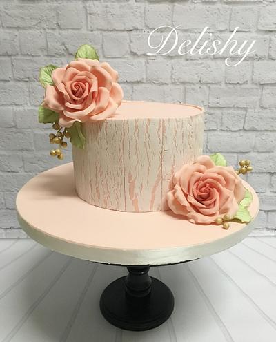Pastel colors crackle effect cake  - Cake by Zahraa
