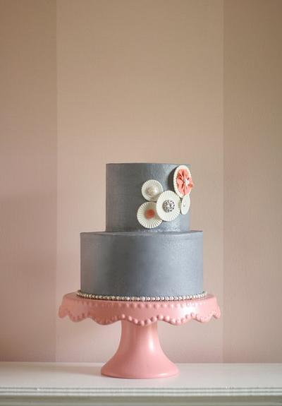 Grey and Cream Cake - Cake by SarahBeth3