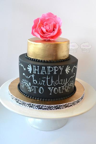 Gold and Chalkboard - Cake by Susan