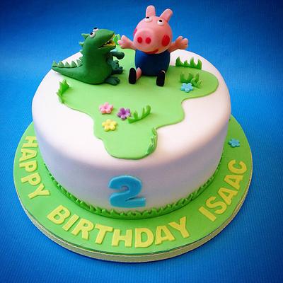 Peppa George and Dinosaur - Cake by Caron Eveleigh