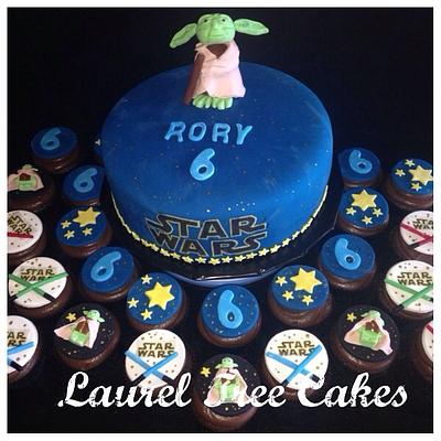 Yoda Cake with Cupcakes - Cake by Laurel Tree Cakes