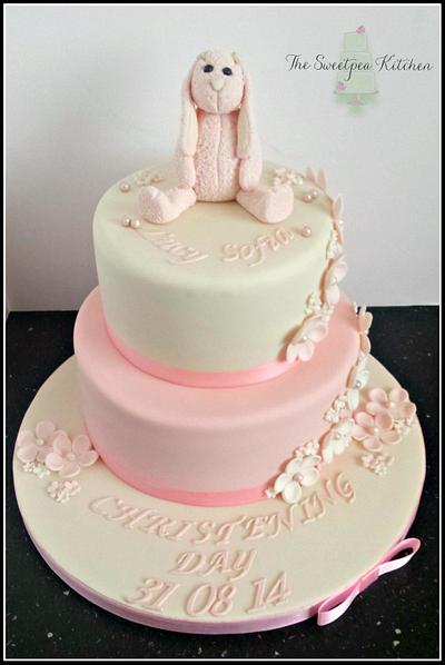 Bunny & Blossoms Christening Cake  - Cake by The Sweetpea Kitchen 