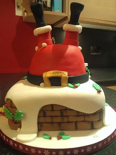 Santa is Stuck - Cake by Kelly Ellison