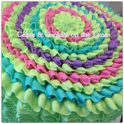 Festive Ruffle Cake - Cake by Kathy Kmonk