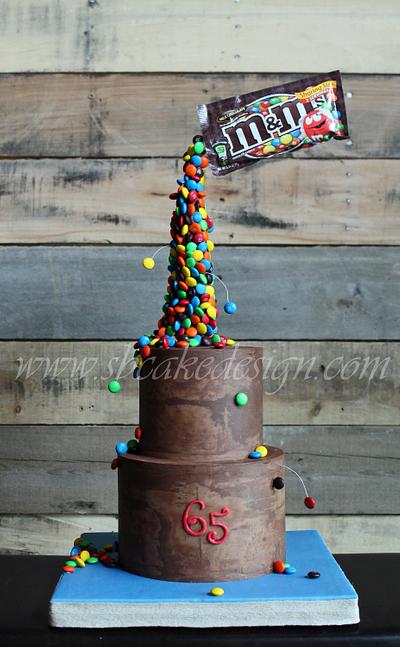 M&M's Gravity Defying Cake - Cake by Shannon Bond Cake Design