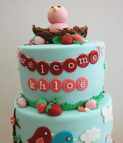 Strawberries and Baby Bird Cake for Katie - Cake by Annie