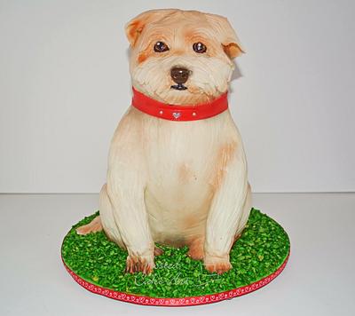 3D sculpted dog cake! - Cake by Seema Acharya