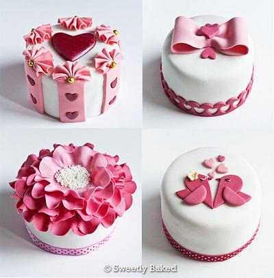 Valentine Mini Pink cakes - Cake by SweetlyBaked