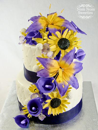 Floral Wedding Cake - Cake by Nom Nom Sweeties