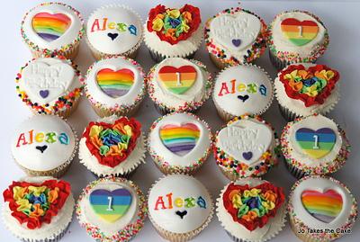 Rainbow Love Ruffles cupcakes - Cake by Jo Finlayson (Jo Takes the Cake)