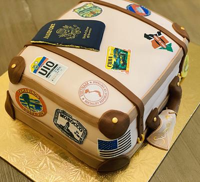 World Traveler Birthday Suitcase - Cake by MerMade